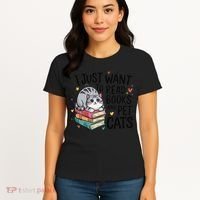 School Education Reading Teacher Knowledge Power Cat Book Women's T-Shirt thumb 4