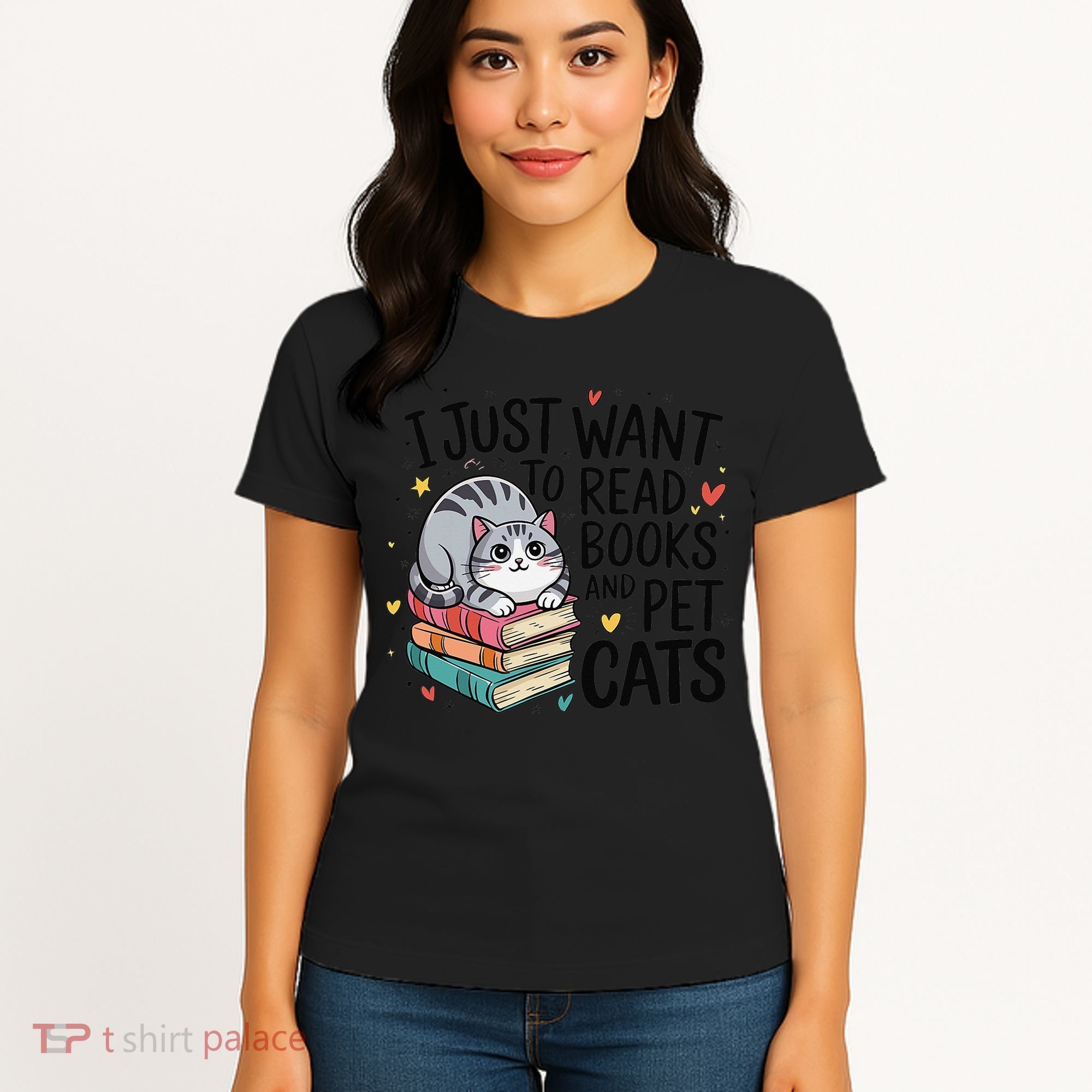 School Education Reading Teacher Knowledge Power Cat Book Women's T-Shirt