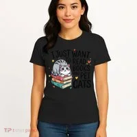 School Education Reading Teacher Knowledge Power Cat Book Women's T-Shirt thumb 4