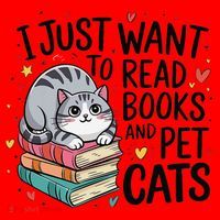 School Education Reading Teacher Knowledge Power Cat Book Santa Hat thumb 1