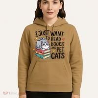 School Education Reading Teacher Knowledge Power Cat Book Hoodie thumb 5