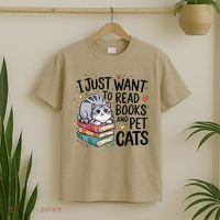 School Education Reading Teacher Knowledge Power Cat Book T-Shirt thumb 2