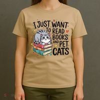 School Education Reading Teacher Knowledge Power Cat Book T-Shirt thumb 4
