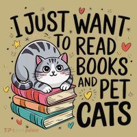 School Education Reading Teacher Knowledge Power Cat Book Button thumb 1