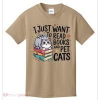 School Education Reading Teacher Knowledge Power Cat Book Kids T-Shirt thumb 0