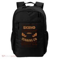 Skiing Enthusiast Running On Coffee Caffeine Lover Cool Gift Backpack thumb 0