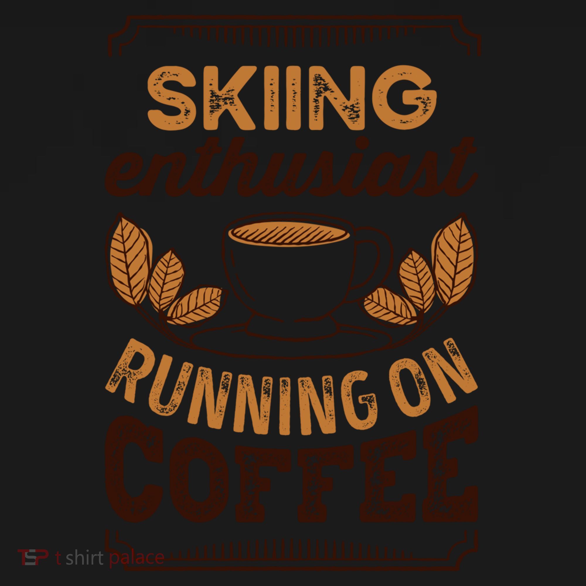 Skiing Enthusiast Running On Coffee Caffeine Lover Cool Gift Bucket Hat