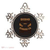 Skiing Enthusiast Running On Coffee Caffeine Lover Cool Gift Ornament thumb 0