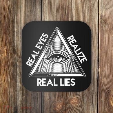 Seeing Eye Realize Real Lies Truth Awareness Coaster