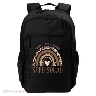 Special Education Sped Sped Squad Leopard Rainbow Modern Meaningful Gift Backpack