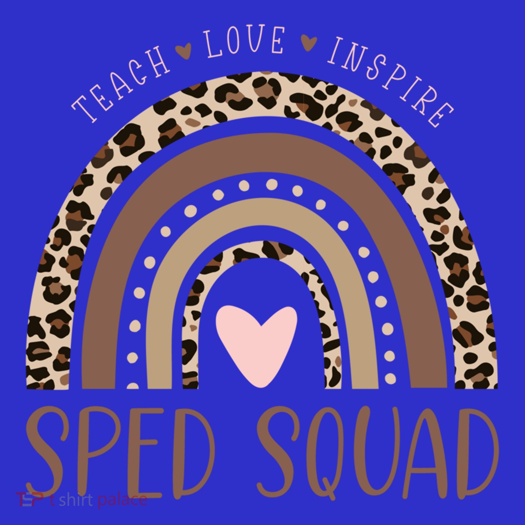 Special Education Sped Sped Squad Leopard Rainbow Modern Meaningful Gift Long Sleeve Shirt