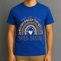Special Education Sped Sped Squad Leopard Rainbow Modern Meaningful Gift T-Shirt thumb 3