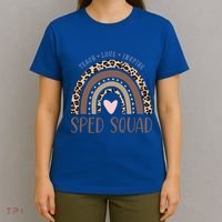 Special Education Sped Sped Squad Leopard Rainbow Modern Meaningful Gift T-Shirt thumb 4
