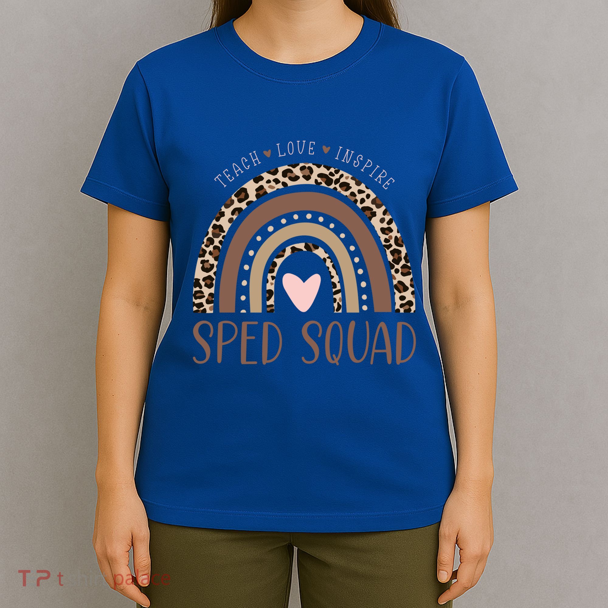 Special Education Sped Sped Squad Leopard Rainbow Modern Meaningful Gift T-Shirt