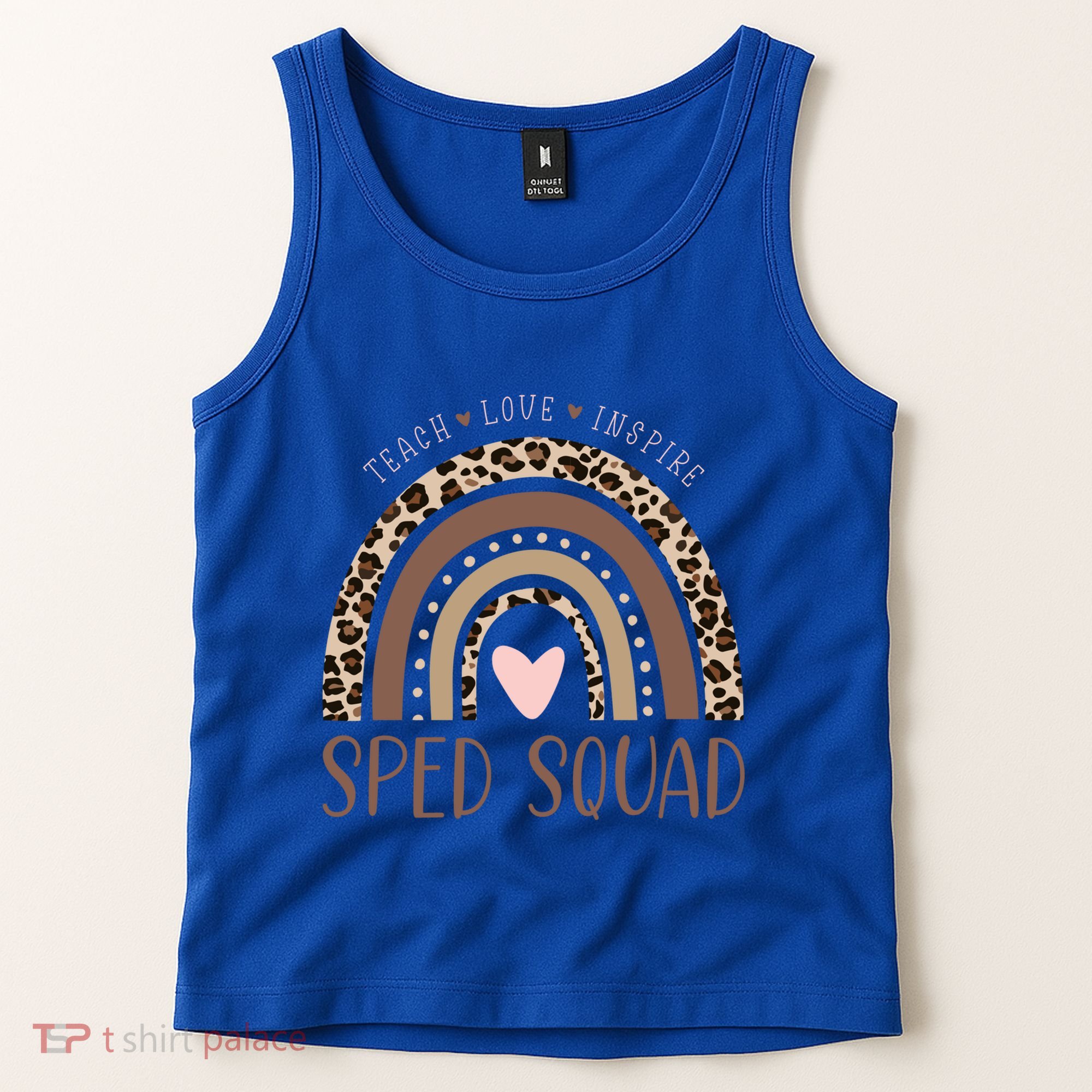 Special Education Sped Sped Squad Leopard Rainbow Modern Meaningful Gift Tank Top
