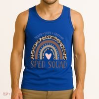 Special Education Sped Sped Squad Leopard Rainbow Modern Meaningful Gift Tank Top thumb 3