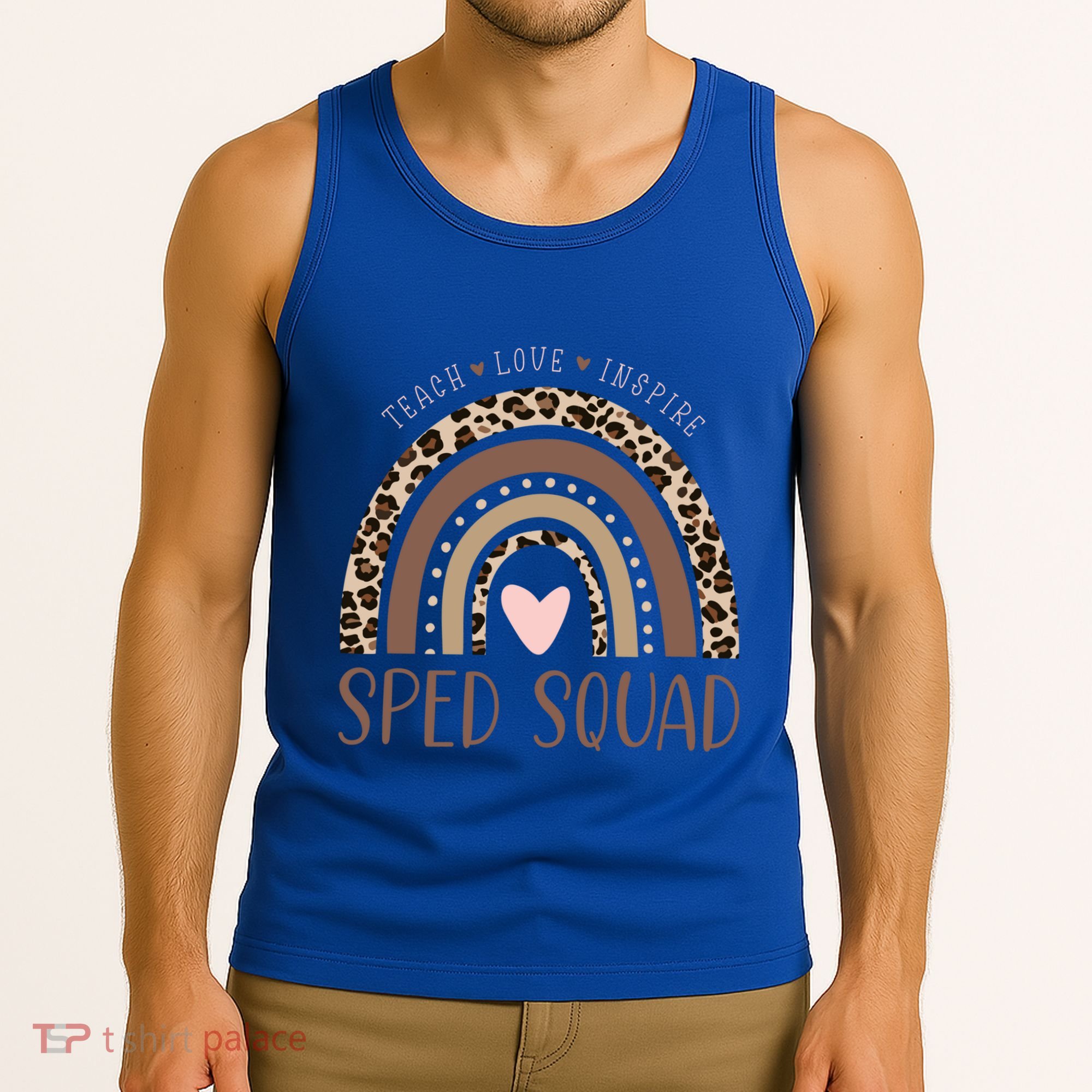Special Education Sped Sped Squad Leopard Rainbow Modern Meaningful Gift Tank Top