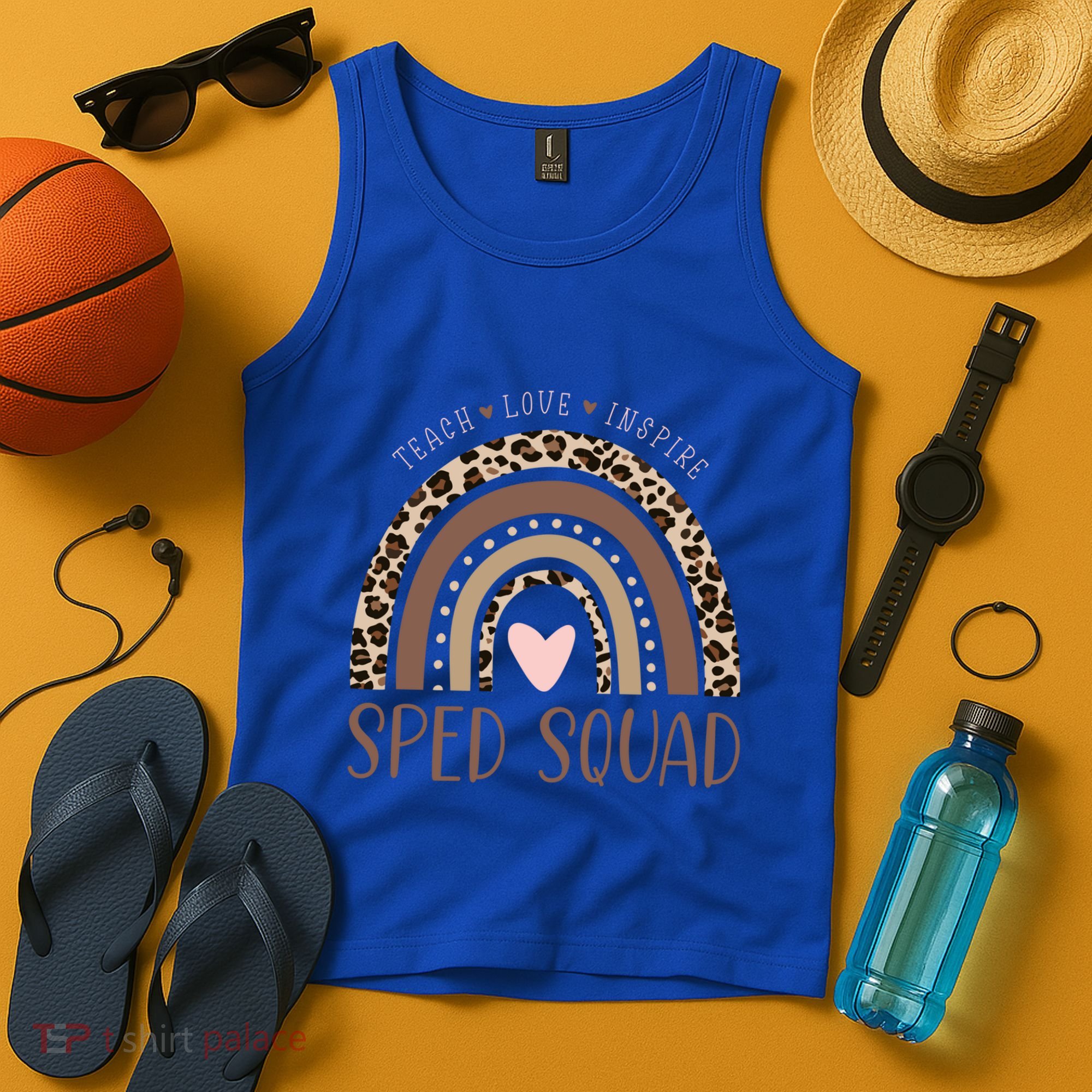 Special Education Sped Sped Squad Leopard Rainbow Modern Meaningful Gift Tank Top