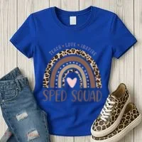 Special Education Sped Sped Squad Leopard Rainbow Modern Meaningful Gift Women's T-Shirt thumb 3