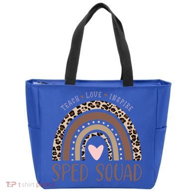 Special Education Sped Sped Squad Leopard Rainbow Modern Meaningful Gift Tote Bag