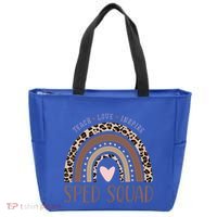 Special Education Sped Sped Squad Leopard Rainbow Modern Meaningful Gift Tote Bag thumb 0
