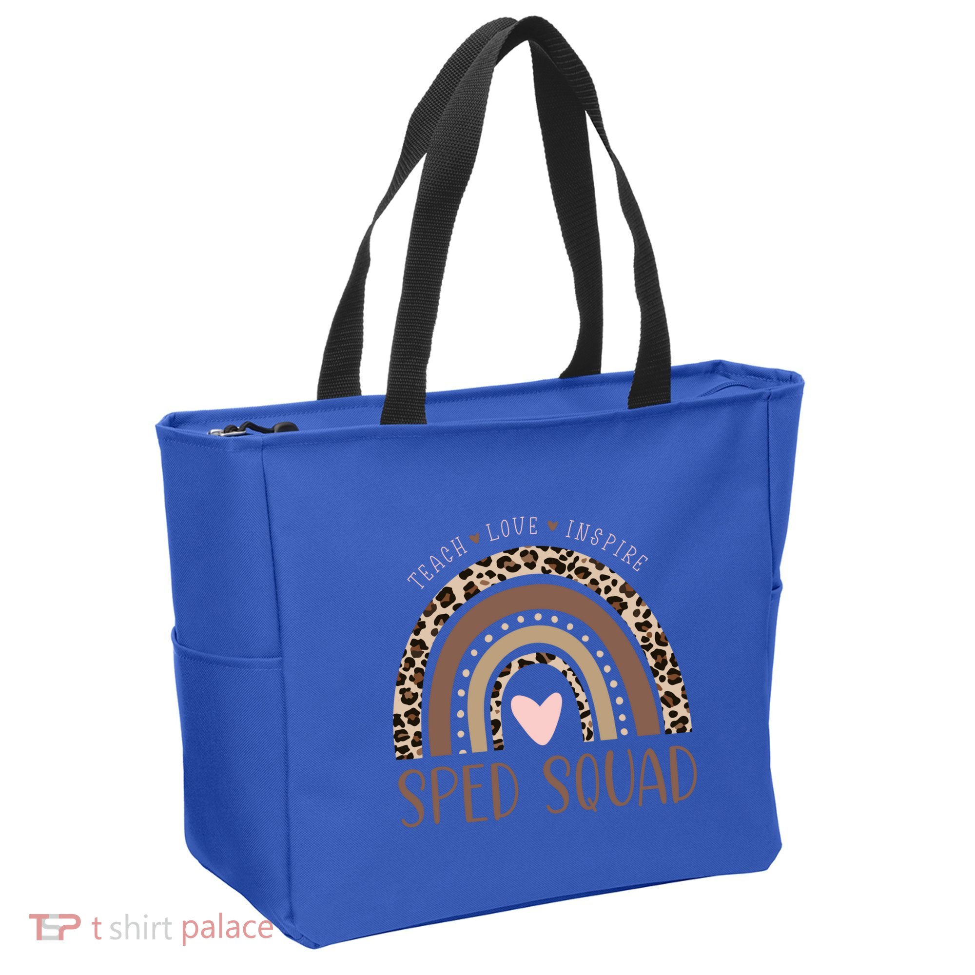 Special Education Sped Sped Squad Leopard Rainbow Modern Meaningful Gift Tote Bag