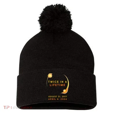 Solar Eclipse Pom Pom 12in Knit Beanie