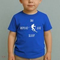 Ski Eat Sleep Repeat Gift For Skiers And Downhill Skiers Great Gift Toddler T-Shirt thumb 2