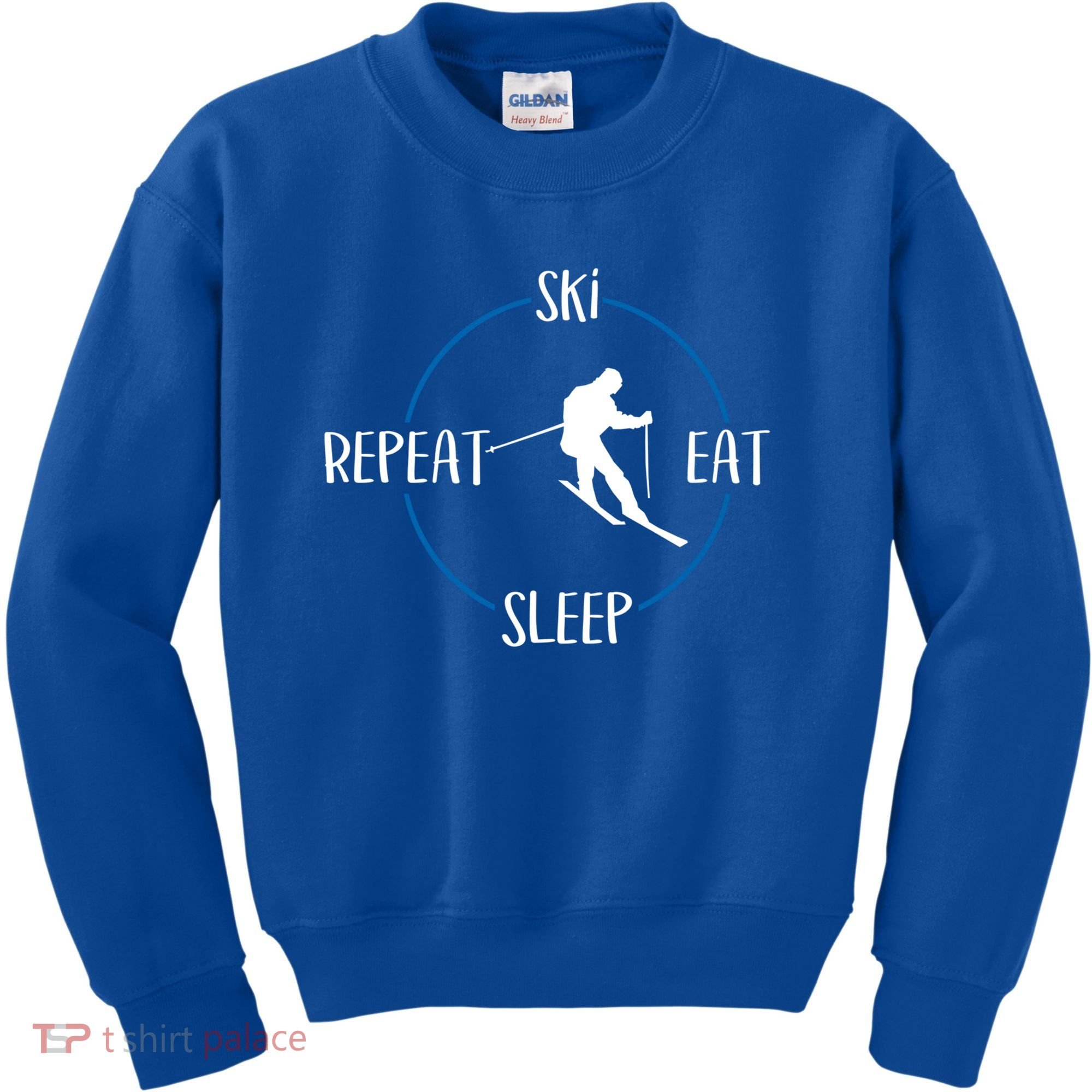 Ski Eat Sleep Repeat Gift For Skiers And Downhill Skiers Great Gift Kids Sweatshirt