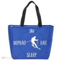 Ski Eat Sleep Repeat Gift For Skiers And Downhill Skiers Great Gift Tote Bag thumb 0