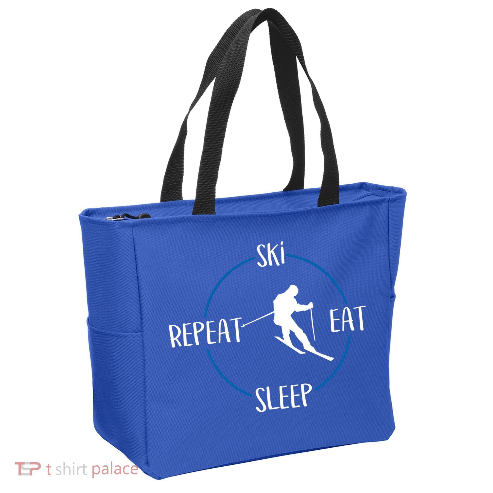 Ski Eat Sleep Repeat Gift For Skiers And Downhill Skiers Great Gift Tote Bag
