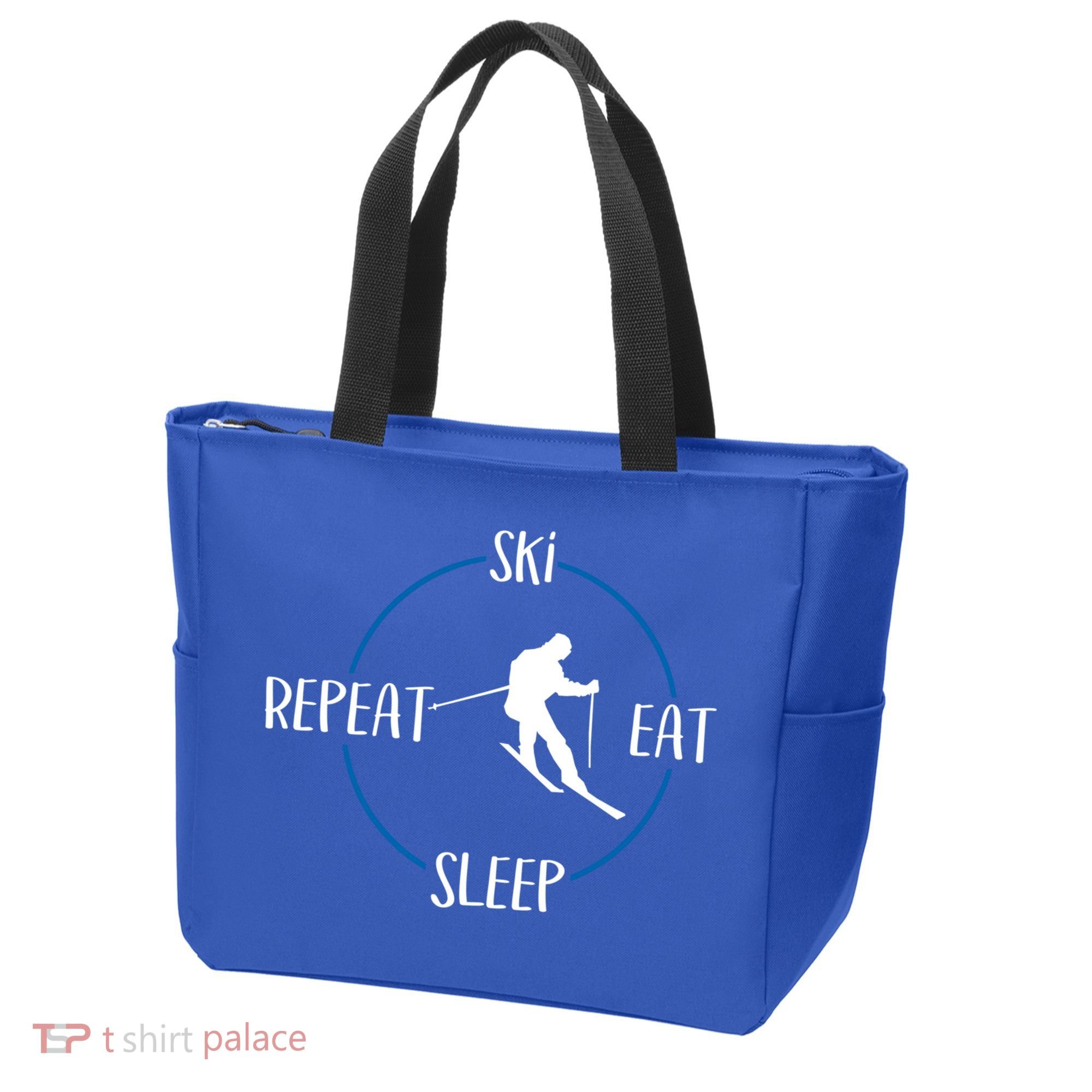 Ski Eat Sleep Repeat Gift For Skiers And Downhill Skiers Great Gift Tote Bag