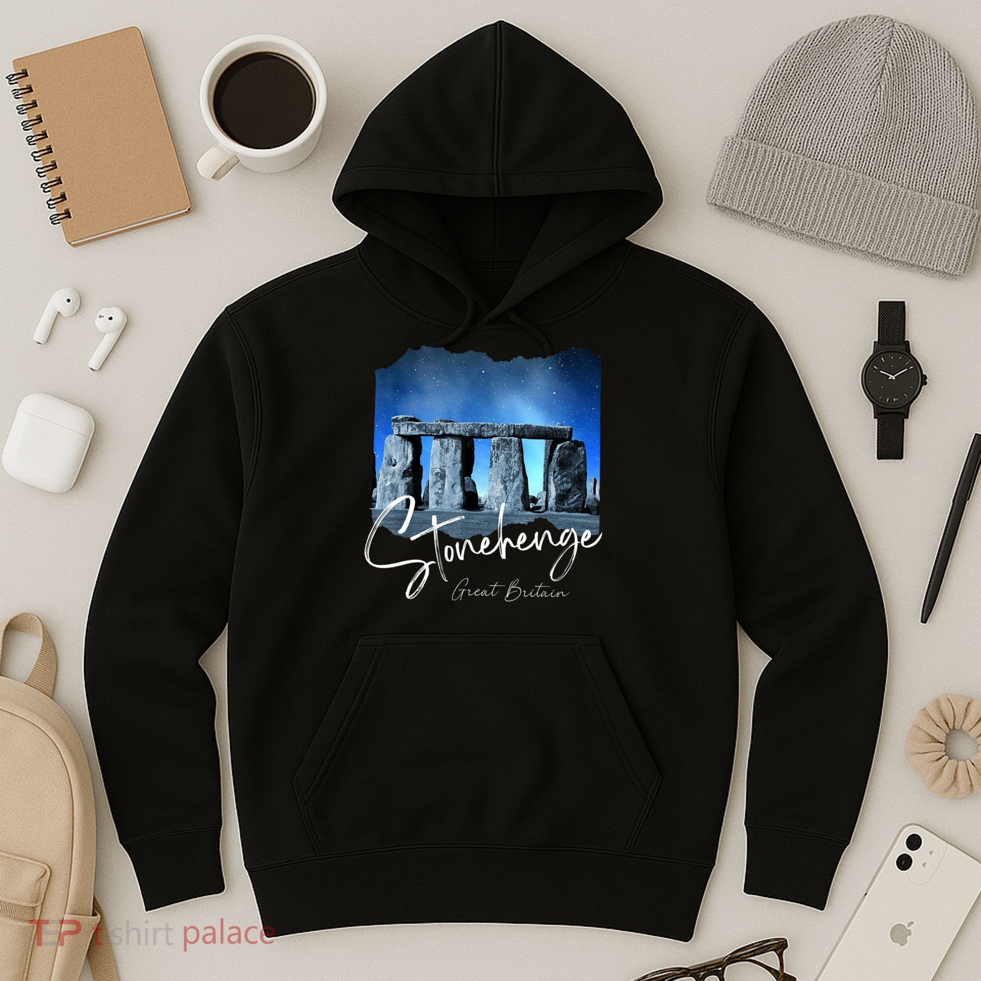 Stonehenge England Souvenir Stonehenge At Night Hoodie