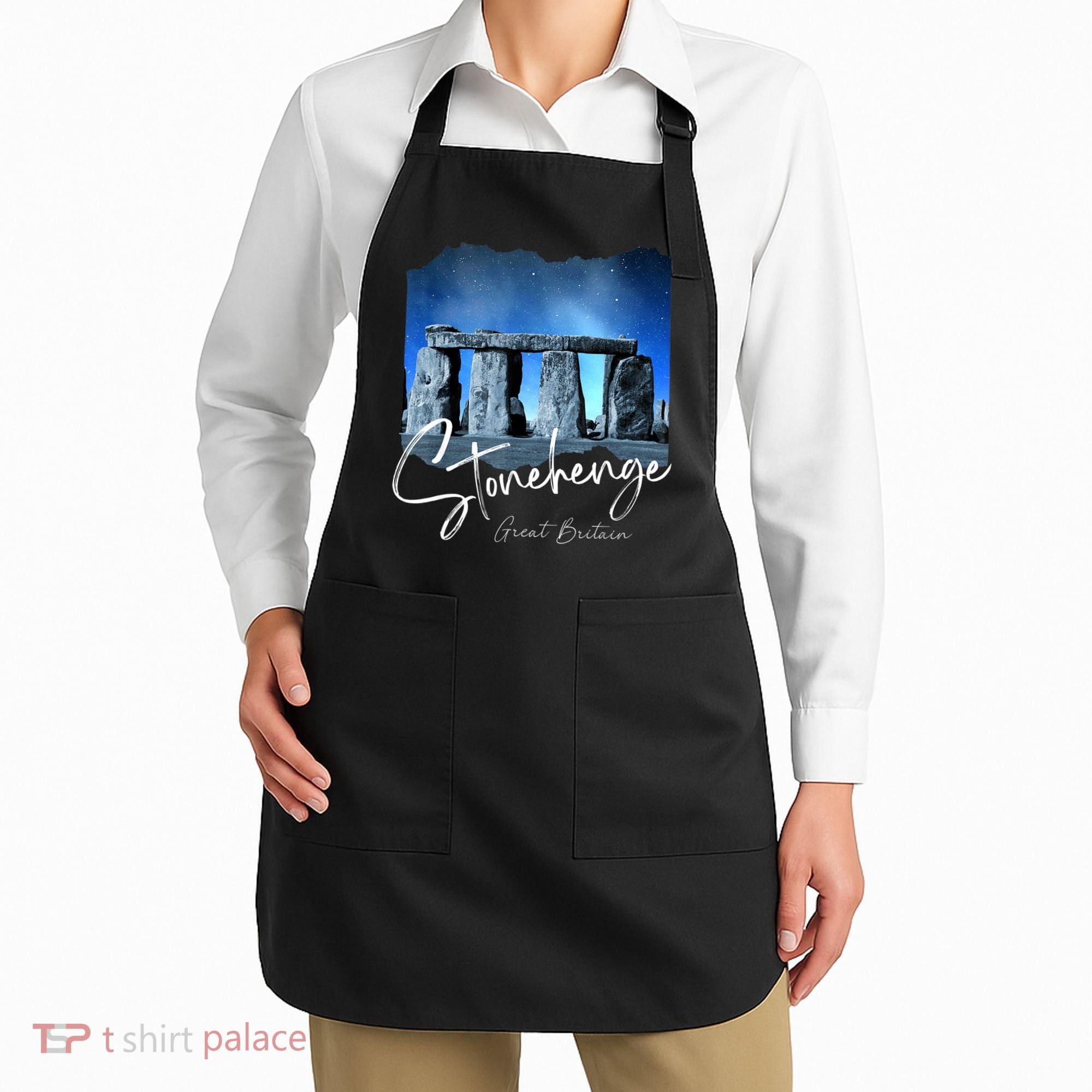 Stonehenge England Souvenir Stonehenge At Night Apron