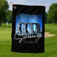 Stonehenge England Souvenir Stonehenge At Night Golf Towel thumb 1