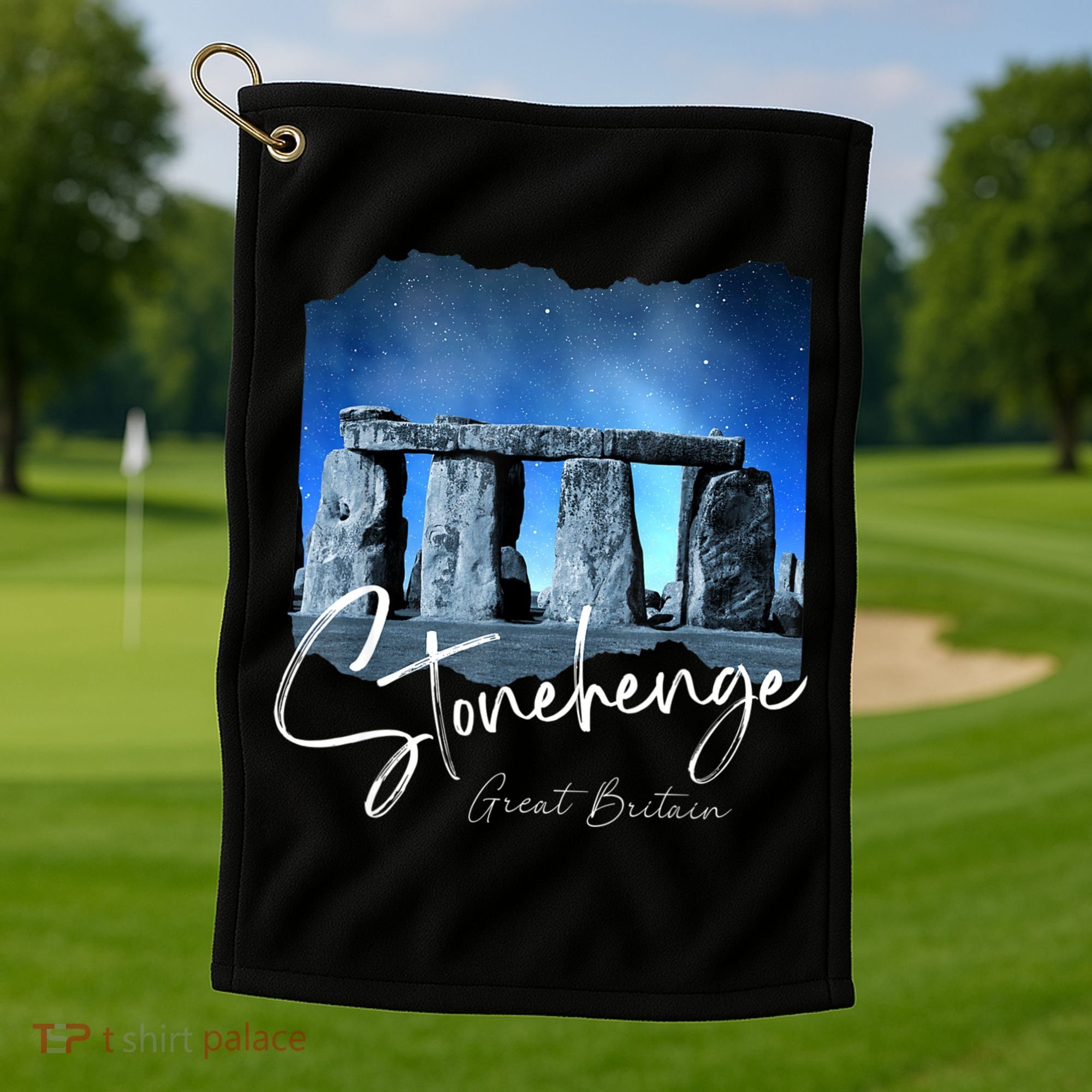 Stonehenge England Souvenir Stonehenge At Night Golf Towel