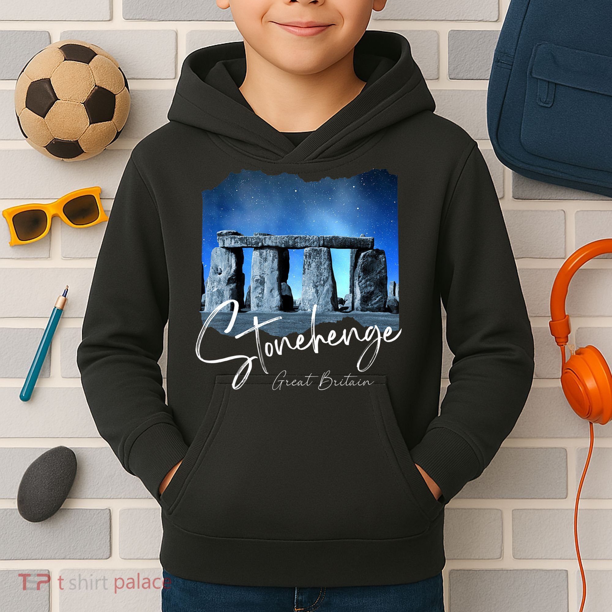 Stonehenge England Souvenir Stonehenge At Night Kids Hoodie