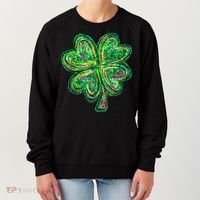 Shamrock Effect St Patricks Day Four Leaf Clover Women's Sweatshirt thumb 0