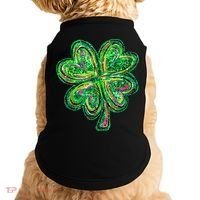 Shamrock Effect St Patricks Day Four Leaf Clover Doggie Tank thumb 0
