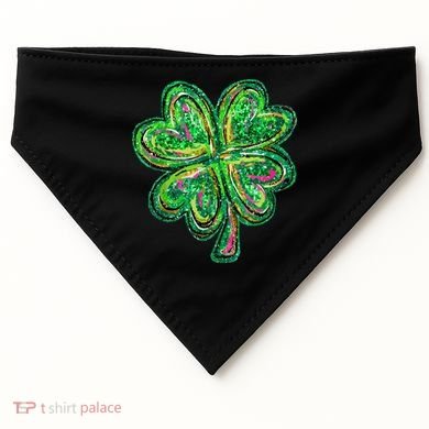 Shamrock Effect St Patricks Day Four Leaf Clover USA-Made Doggie Bandana