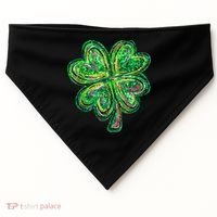 Shamrock Effect St Patricks Day Four Leaf Clover USA-Made Doggie Bandana thumb 0