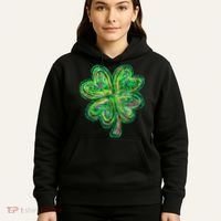 Shamrock Effect St Patricks Day Four Leaf Clover Hoodie thumb 5
