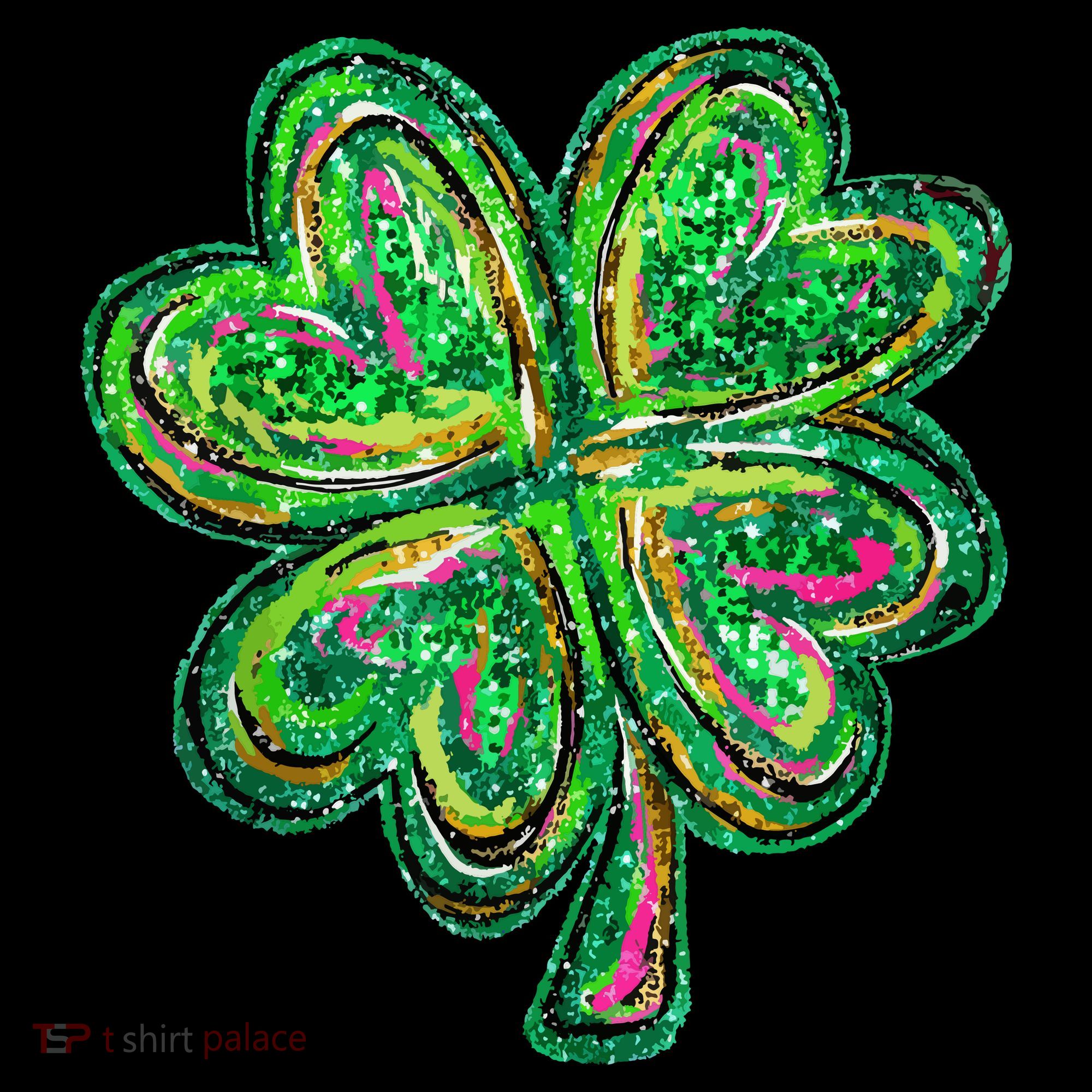 Shamrock Effect St Patricks Day Four Leaf Clover Long Sleeve Shirt