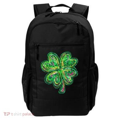 Shamrock Effect St Patricks Day Four Leaf Clover Backpack