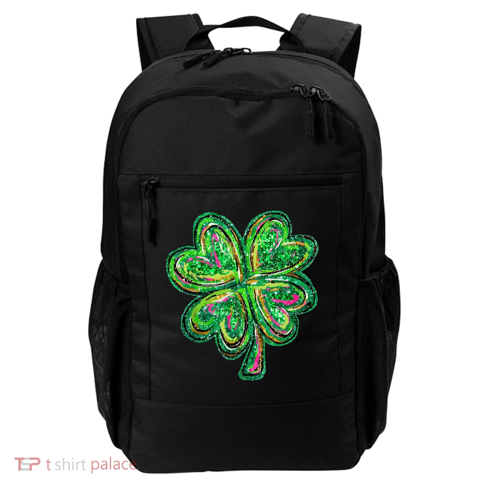 Shamrock Effect St Patricks Day Four Leaf Clover Backpack