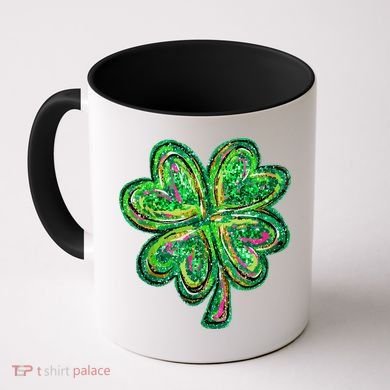 Shamrock Effect St Patricks Day Four Leaf Clover Coffee Mug