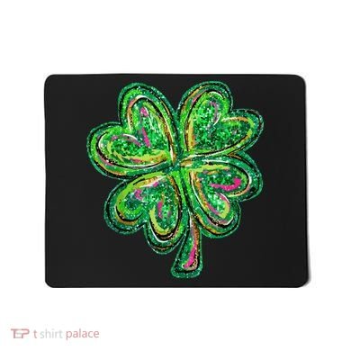 Shamrock Effect St Patricks Day Four Leaf Clover Mousepad