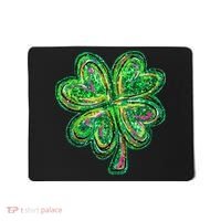 Shamrock Effect St Patricks Day Four Leaf Clover Mousepad thumb 0