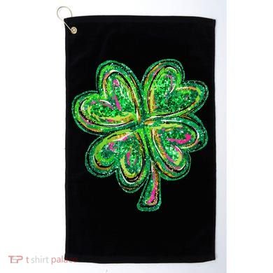 Shamrock Effect St Patricks Day Four Leaf Clover Golf Towel