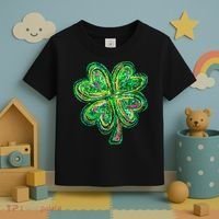 Shamrock Effect St Patricks Day Four Leaf Clover Toddler T-Shirt thumb 3